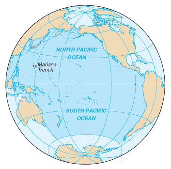 Map of Pacific Ocean